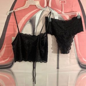 3X Black Lace Chemise with panty